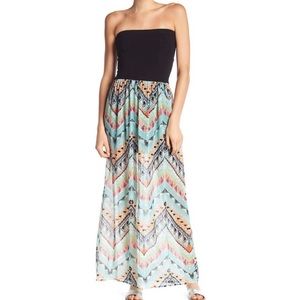 NWT! Strapless Twisted Back Maxi Dress